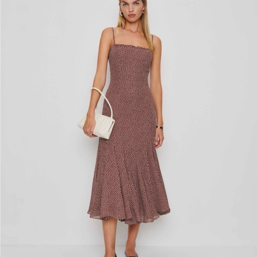 Reformation Lilibet Dress in Choco Dot